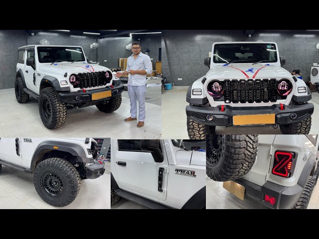 Mahindra Thar 3 Door Modification | Bumper | Grill | Suspension | Tyres | Alloy Wheels | Bharat Car