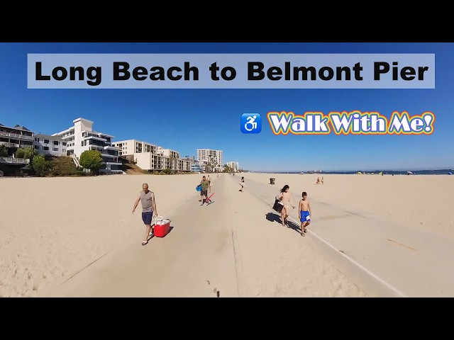 ♿️ Walking from Long Beach to Belmont at 6x Speed - Widescreen