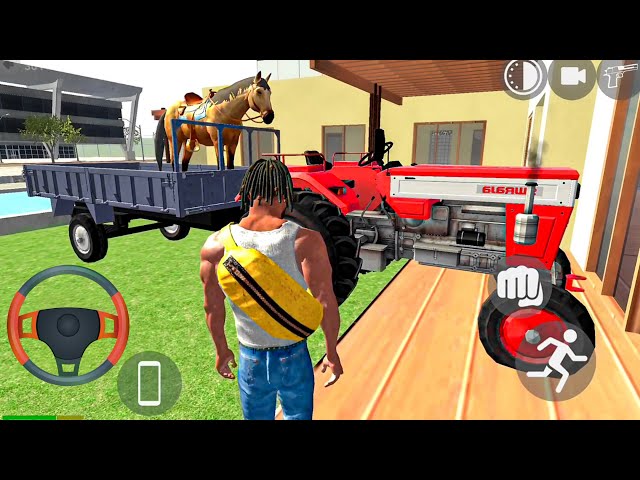 Indian Motorbike Tractor and Horse in Open City Simulator - Android Gameplay