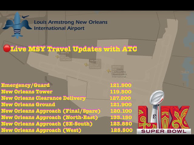 🔴Live 2025 Super Bowl Air Travel Updates with ATC and Flight Tracker New Orleans Airport MSY