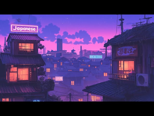 Retro Lofi Hip Hop Beats 🎬 1980s & 90s Vibes & Nostalgic Japanese Town Ambience 🌆 Lofi Rain Playlist