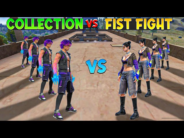 New Bundle Fist Fight | Pro Boy vs Angry Girl | Collection Versus on Factory Roof | Free Fire