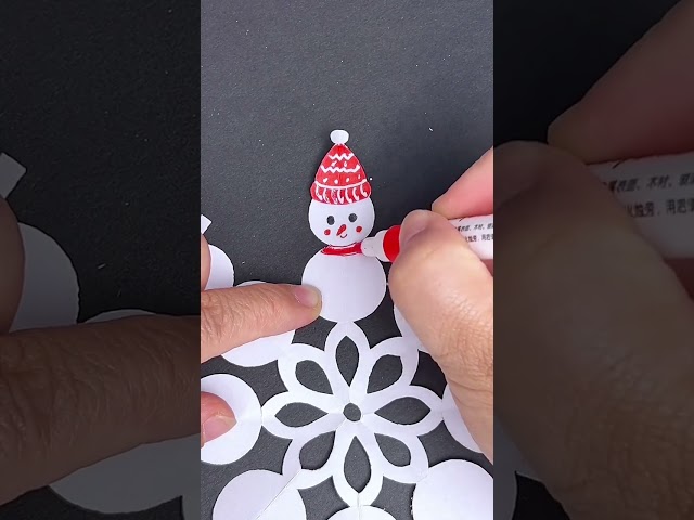 Simple Handwork | Snowman Paper Cutting | Learn In 1 Minute | Learn A Handicraft Every Day