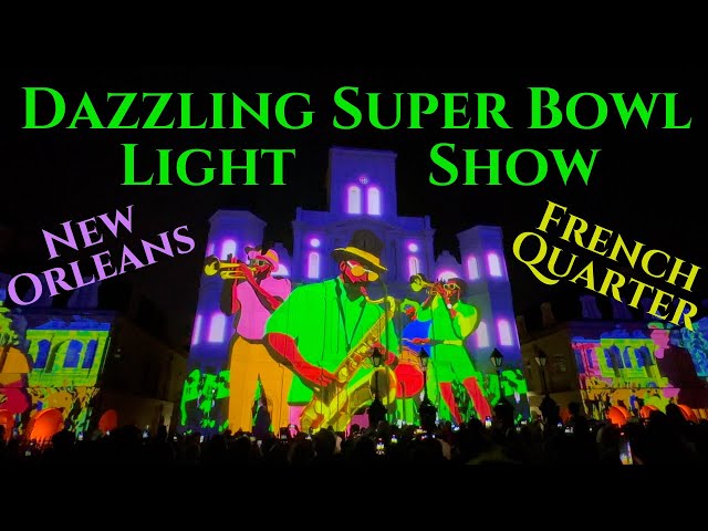 Super Bowl LIX Light Show (4K) French Quarter - New Orleans (Full Show) 2025