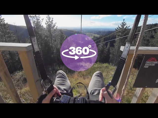 Christchurch Adventure Park - Zipline - 'The Long Ride' - (360 Video)