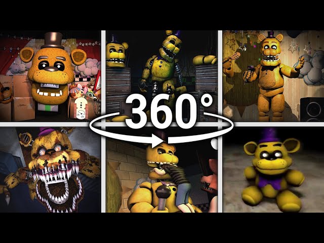 360°| Fredbear & Golden Freddy Compilation!! - Five Nights at Freddy's [SFM] (VR Compatible)