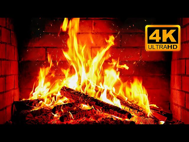 🔥 Fireplace 4K UHD! Fireplace with Crackling Fire Sounds. Fireplace Ambience