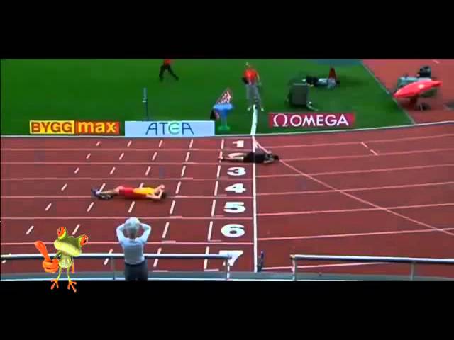 Funny Things Funny Videos Funny Double Fall during 100 meters race