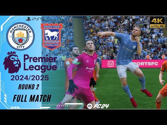 FC 24 - Manchester City vs. Ipswich | Premier League 24/25 | Round 2 | Full Match | PS5™[4K]