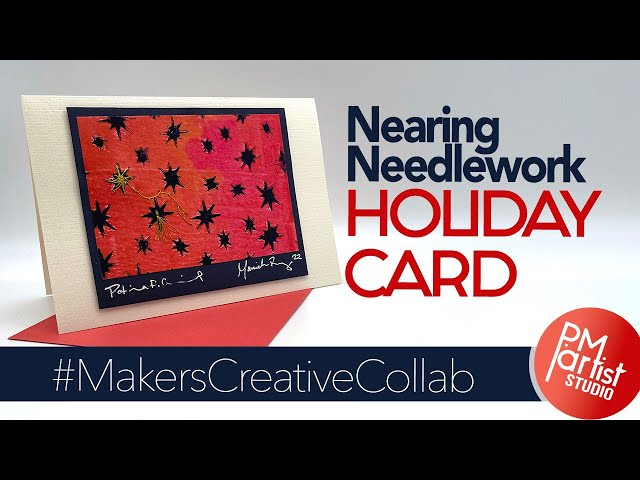 Handmade Holiday Card Nearing Needlework #MakersCreativeCollab