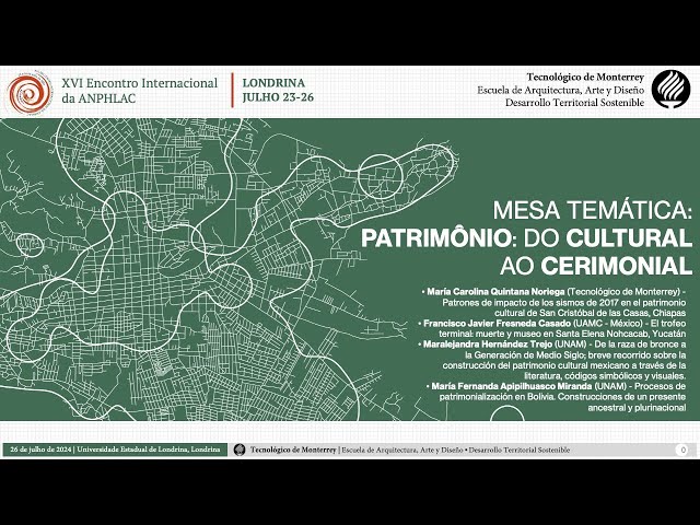 MESA TEMÁTICA: Patrimônio: do cultural ao cerimonial