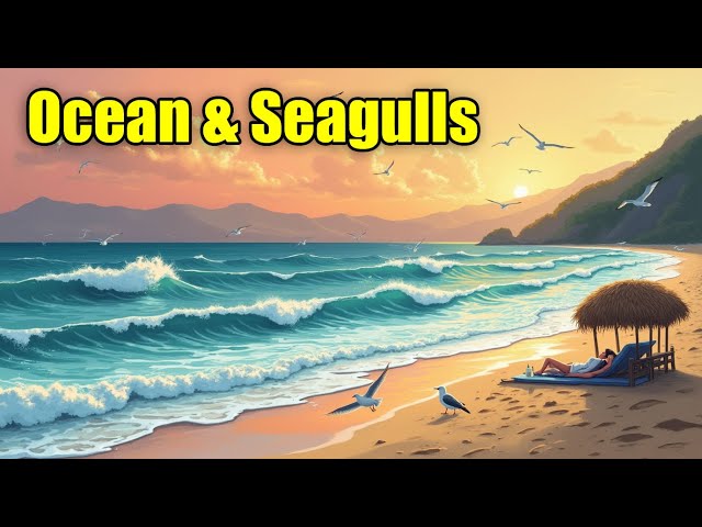 Soothing OCEAN WAVES & SEAGULLS Sleep Sounds: Sea Gull Sounds, Sounds of The Ocean, 12 Hours