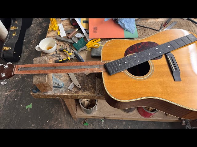 Dual action trussrod conversion in a vintage Brazilian Rosewood Martin D-28 guitar (sacrilege!!)