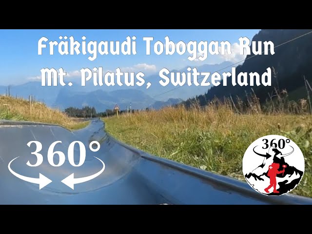 Ride the longest Summer Toboggan Run on Mt. Pilatus in 360° VR, Roller Coaster.