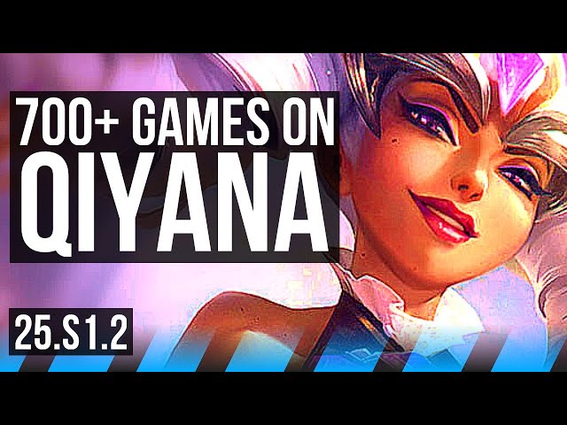 QIYANA vs YONE (MID) | 18/2/8, Legendary, 700+ games | KR Grandmaster | 25.S1.2