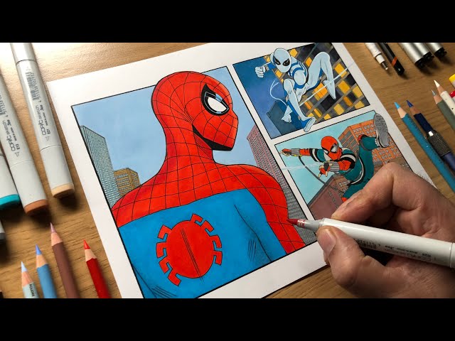 Drawing Your Friendly Neighbourhood Spider-Man - Time-lapse | Artology