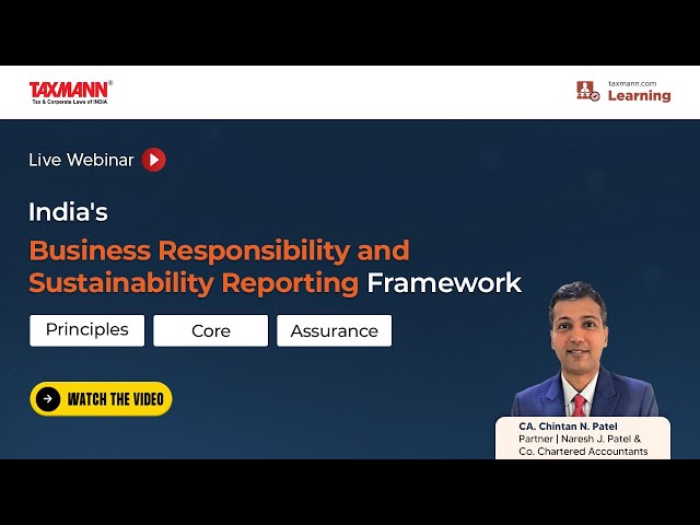 #TaxmannWebinar | India's Business Responsibility and Sustainability Reporting Framework