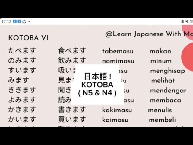 yuk belajar 49 kosa kata bahasa jepang buat pemula ( N5 & N4 ) #part 6