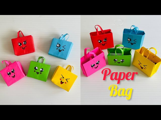 DIY How to make paper bag with Handles | Easy Origami paper bag | Origami gift Bags | Easy craft