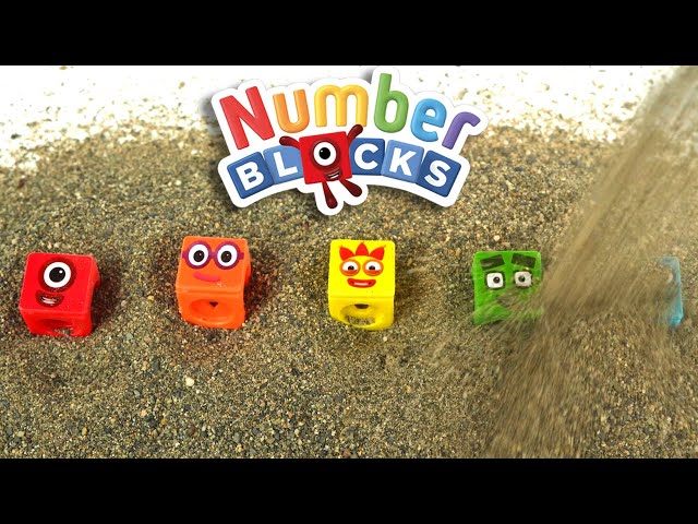 Numberblock Heads are Buried in Sand! Sift Them Out and Build 6's Body in Order by Identifying Dots