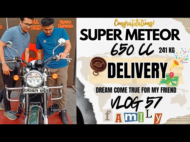 🚀 ROYAL ENFIELD SUPER METEOR 650 DELIVERY | DREAM COME TRUE FOR MY FRIEND 🎉VLOG 57 #bike #valentine