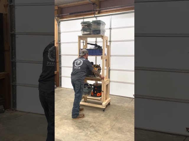 Transforming Storage Shelf / Workbench  *Full build video is up! #woodworking #storage #workbench