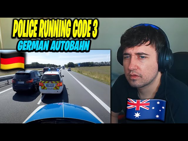 Australian Reaction to Police running code 3 on German Autobahn