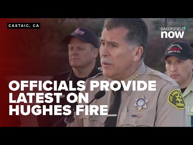 Officials provide latest on explosive Hughes Fire, burning over 9,000 acres