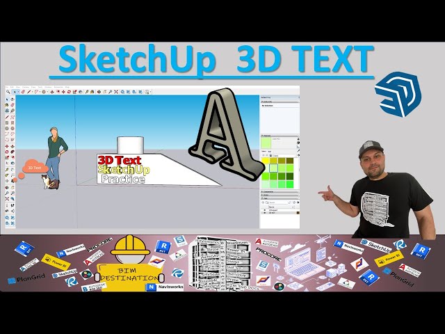 BIM-VDC | SketchUp Tutorial | How to Use 3D Text Tool in SketchUp