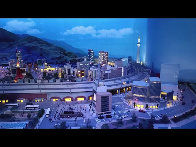 Japan's largest HO scale diorama produces morning, noon and night