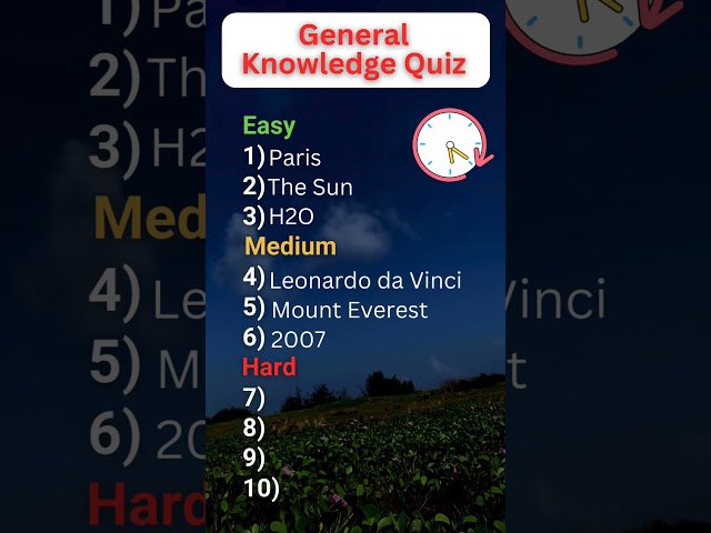 General Knowledge Quiz 🧠🤯- Comment your score below!" #quiz #gk #shorts #youtube #trending