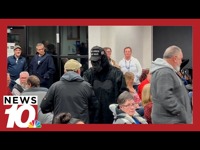 Man in gorilla suit at Penfield school board meeting sparks racism concerns