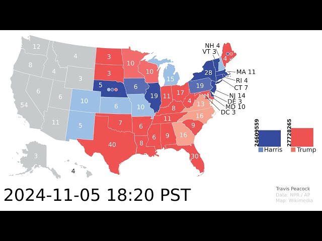 2024 US Presidential Election Results Timelapse