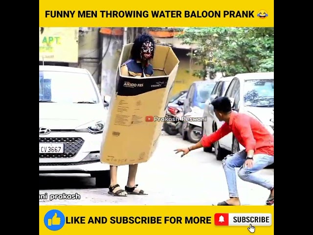 Funny men throwing water balloon prank 😂 #shorts #pranks