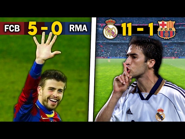 Todas las GOLEADAS entre BARCELONA y REAL MADRID - EL CLÁSICO