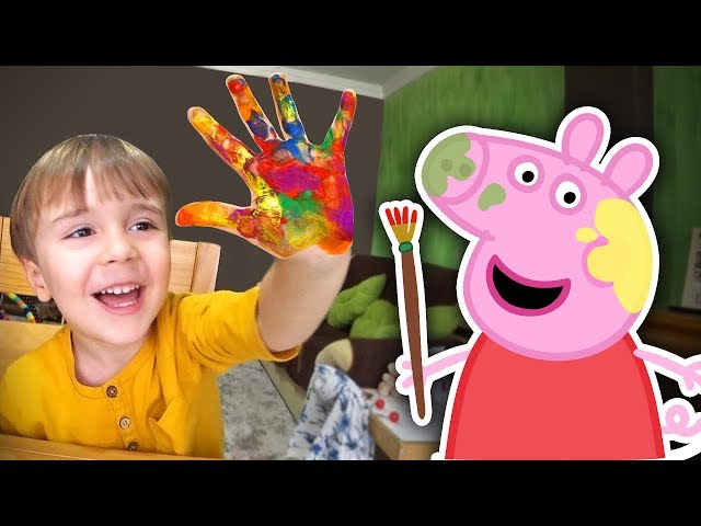 PEPPA PIG DRAW LEARN COLORS FOR KIDS!! Colorful Drawing Pikachu Hand Painting for Children