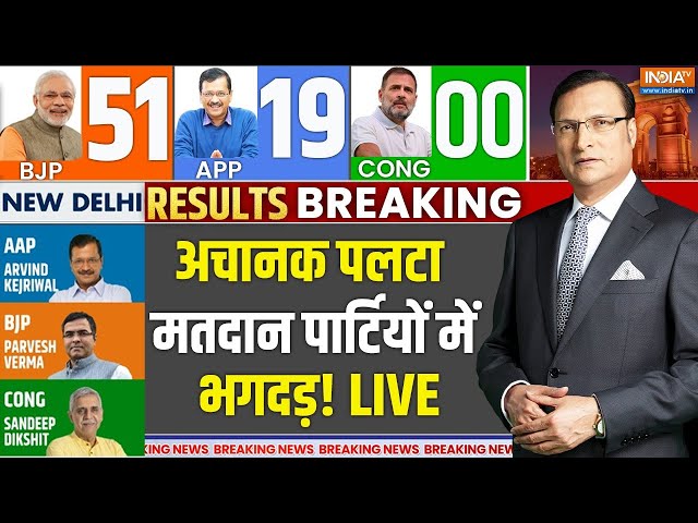 Delhi Election Results Live: बड़ा खेल! अचानक पलटा मतदान, पार्टियों में भगदड़ शुरू! | AAP- 00 | BJP- 00