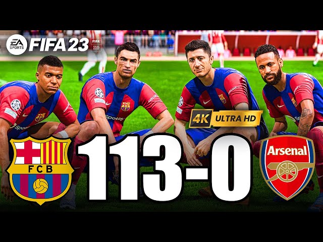 FIFA 23 - MESSI, RONALDO, MBAPPE, NEYMAR, LEWANDOWSKI All Star | FC BARCELONA 120-0 ARSENAL [4k HDR]