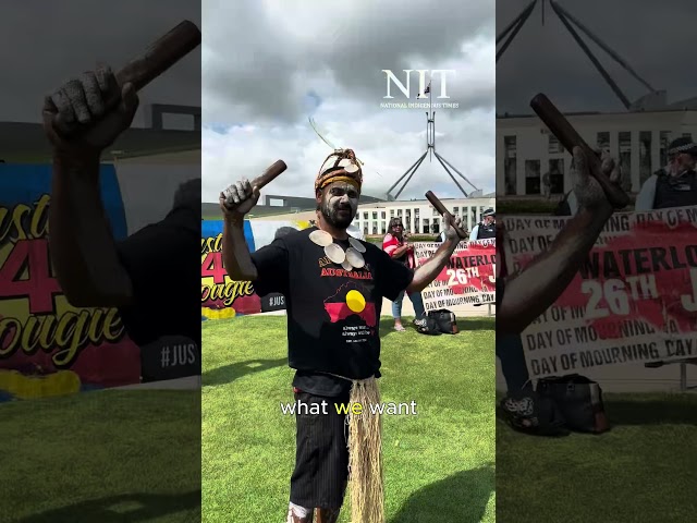 Independent Senator Lidia Thorpe proposes Genocide Bill, gathered on the lawns of Parliament House.