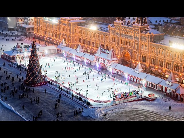 🎄🅻🅸🆅🅴🎄Siberian Winter Christmas Market Live ❄️ Skating the Ice Rink⛸️✨Webcam Snow