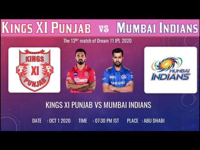 IPL Live Cricket Score & Audio Commentary || Ipl 13the Match Mumbai vs Punjab Live || #Ipl