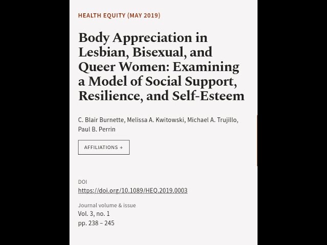 Body Appreciation in Lesbian, Bisexual, and Queer Women: Examining a Model of Social ... | RTCL.TV