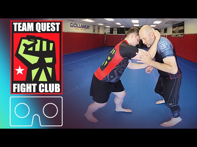 VR 180 Clear a wrestler collar tie - Takedown Fundamentals for Jiujitsu - Team Quest Matt Lindland