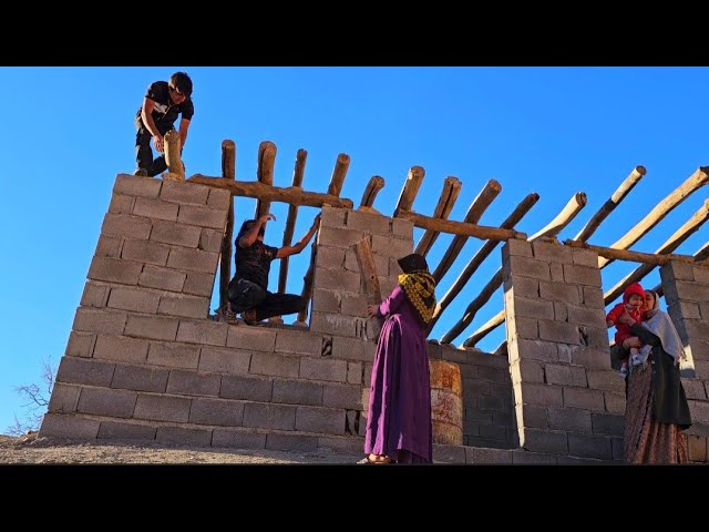 Family Bonding Over Lunch: A Nomadic Family's Meal Before Building Their Hut