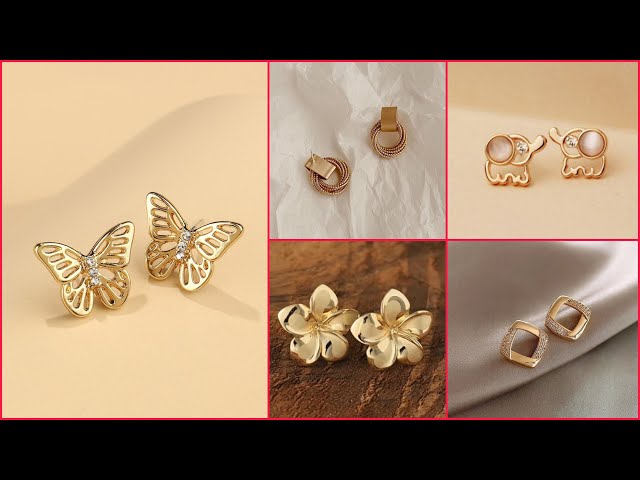 Gold tops Designs || 24k gold stud earrings || Latest gold tops for girls 2023