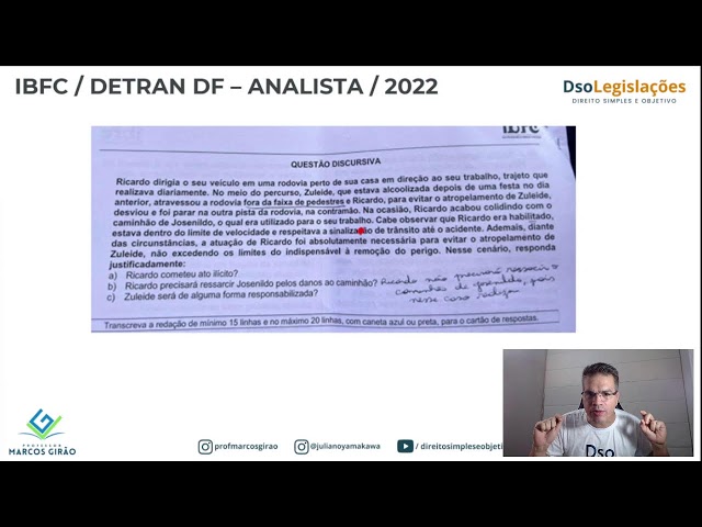 Prova Analista DETRAN DF 2022 - Correção Questões de Trânsito