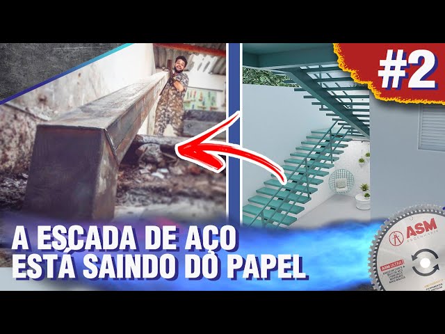 FIZEMOS A FUNDAÇÃO E CORTAMOS OS ÂNGULOS DAS VIGAS DA NOSSA ESCADA DE AÇO - DIÁRIO DE OBRA #2