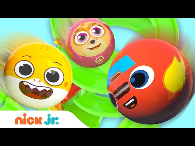 Marble Race Runners Challenge 🏁 w/ PAW Patrol, Blaze & Baby Shark! | Nick Jr.