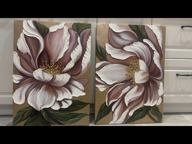 How to Create Textured Flowers on Canvas: Acrylic Painting Tutorial