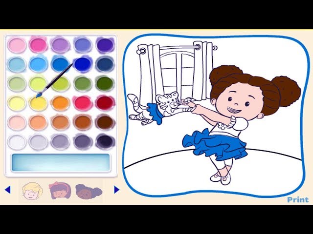 Little People Coloring Book for Kids with Paint Brush - Coloring Pages and Learn Colors